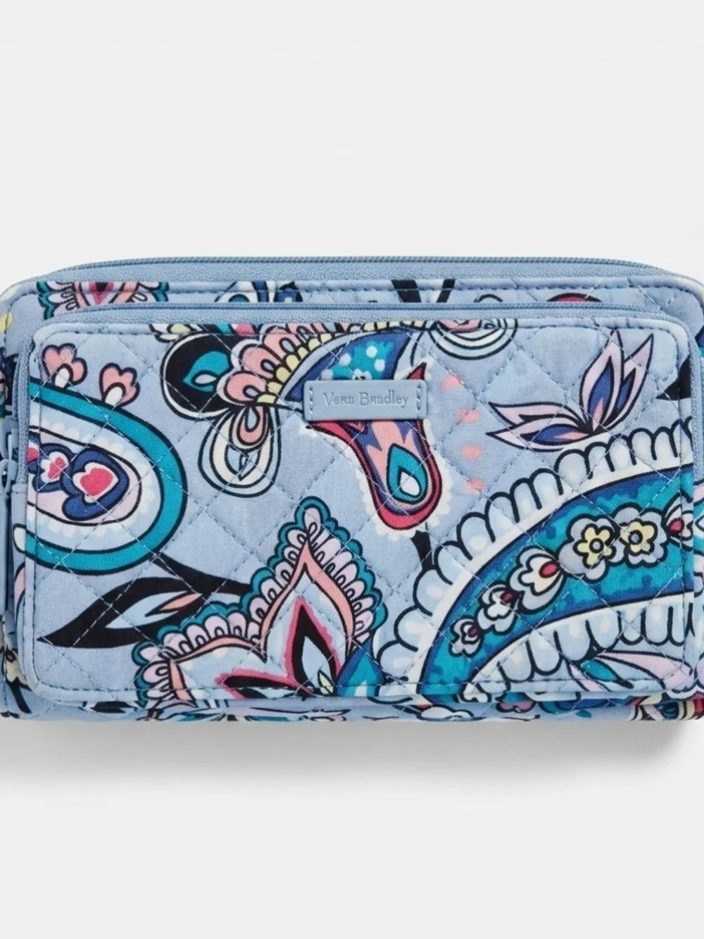 Vera Bradley Quilted Paisley Crossbody Bag and Wallet - Blue Paisley